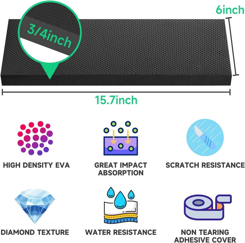 MODIGT Garage Wall Protector,5.9"×15.7"×3/4" Garage Car Door Protector Self Adhesive Anti-Collision Parking Aid EVA Foam for Car Door Bumper Guards Protection(4 Pack) - Image 2